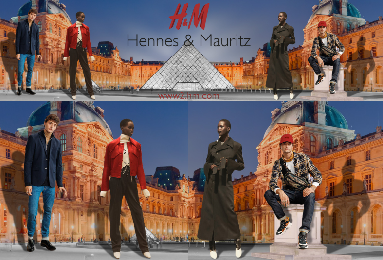 mise en situation de mannequins h&m après un traitement photoshop