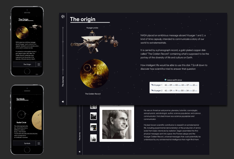 différentes pages superposées du site cineo.netlify.app
